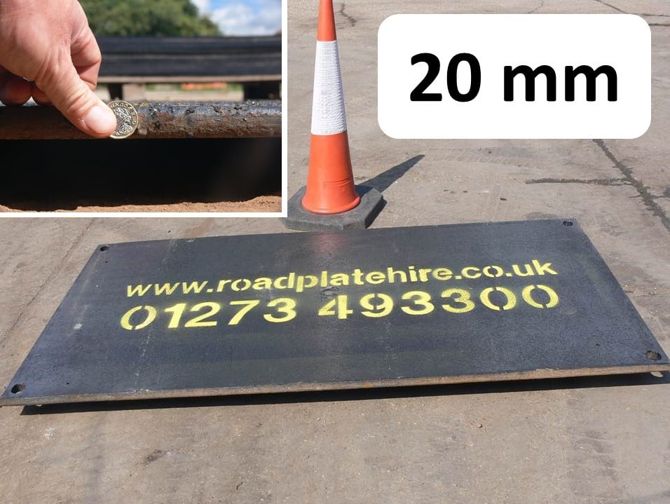 2.5m x 1.25m x 20mm (8ft x 4ft x 3/4 inch) Anti Skid Steel Road Plate