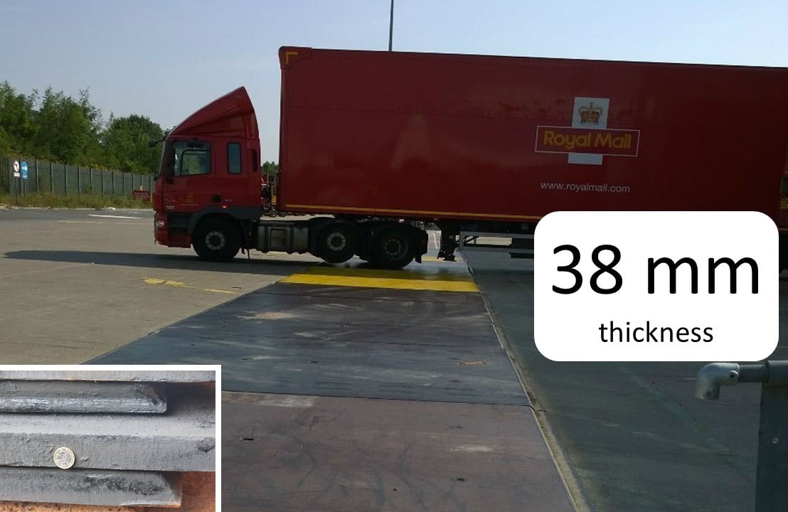 Heavy duty SERIES 38 Steel C/W Bevelled Edge Road Plates and SALLY