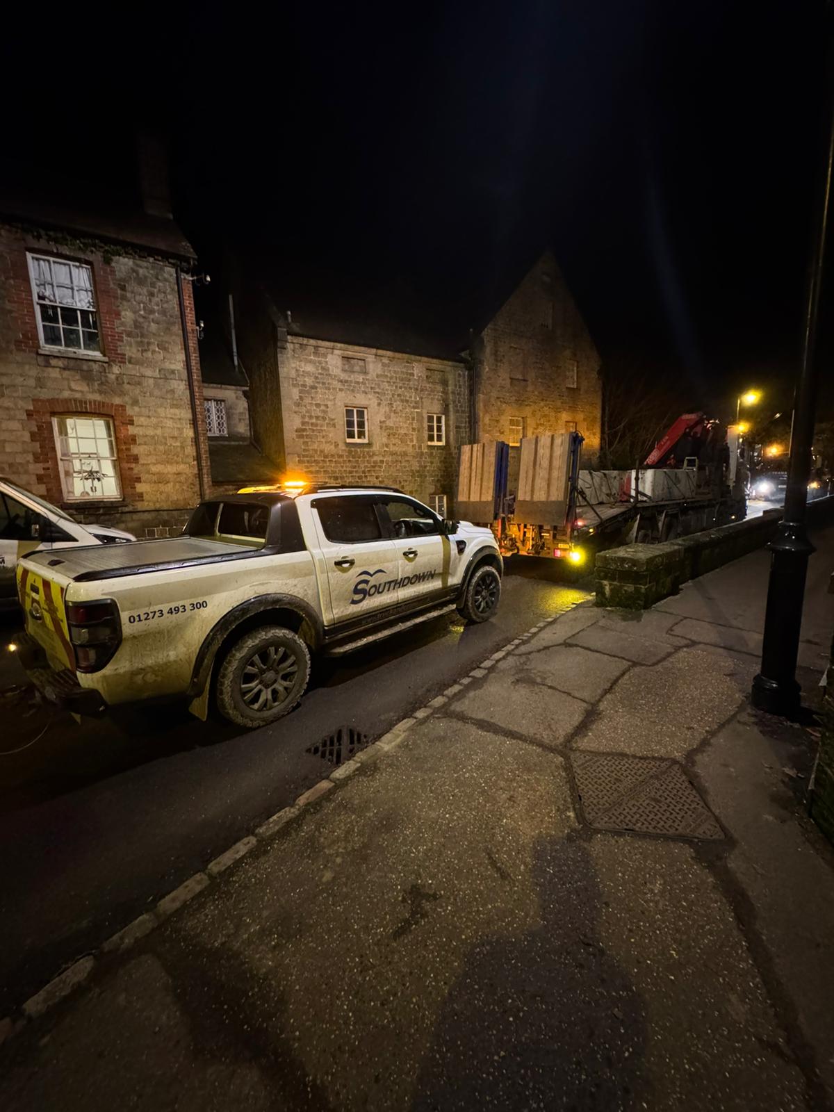 Emergency lane control on historic Sussex bridge