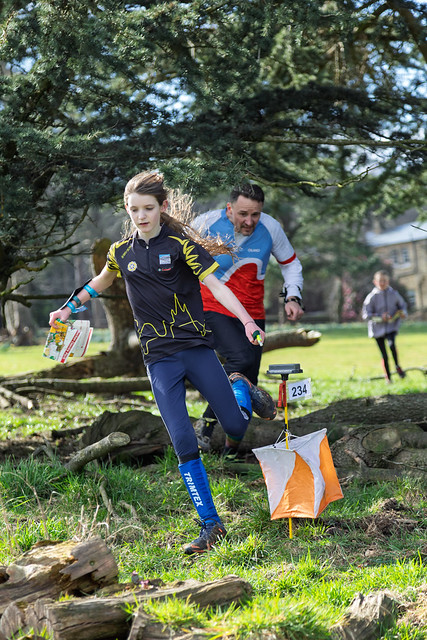 Competitors at the British Middle Distance Orienteering Championships race - for which Southdown provided ground protection mats to help manage traffic for the event